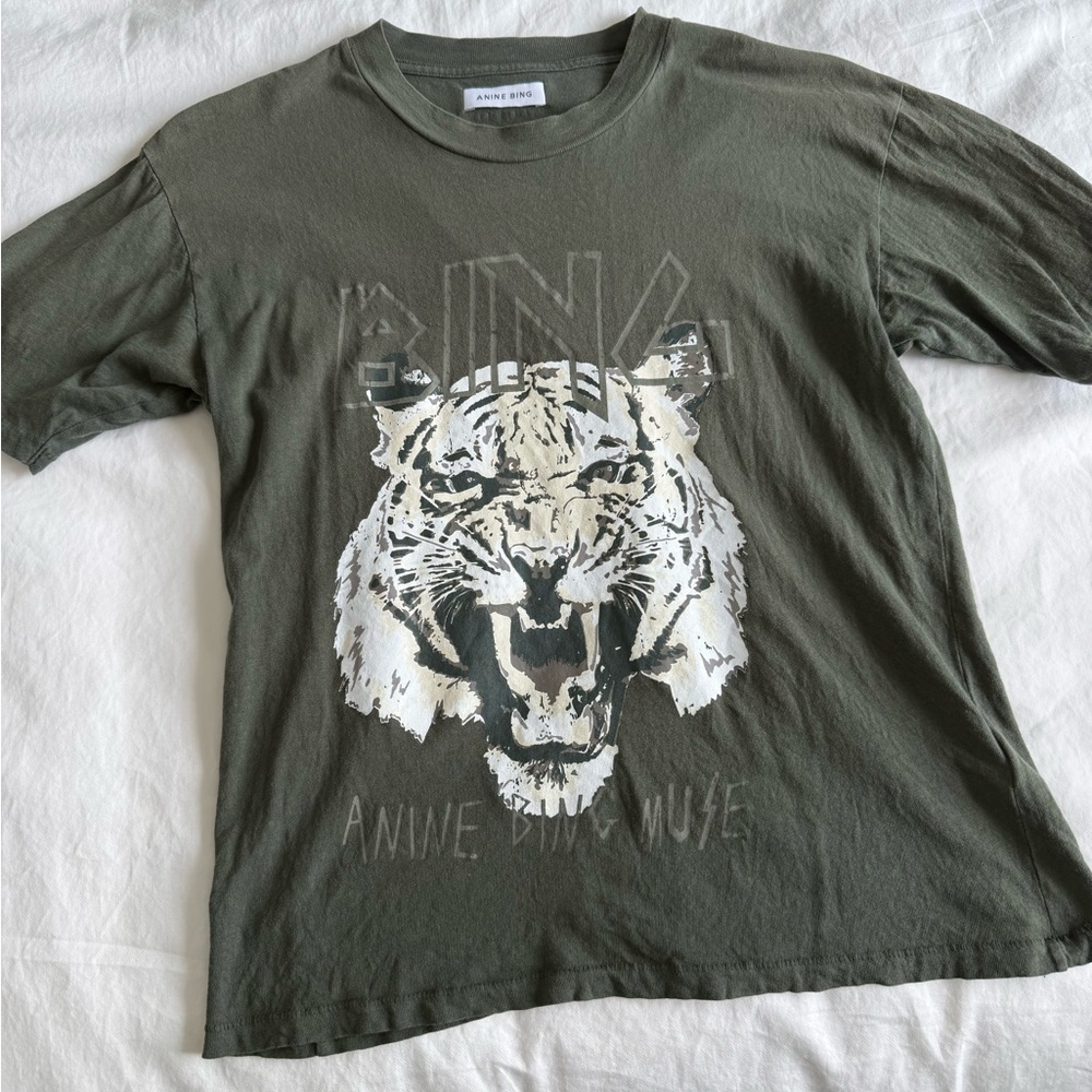 Anine Bing Organic Cotton Tee in Olive